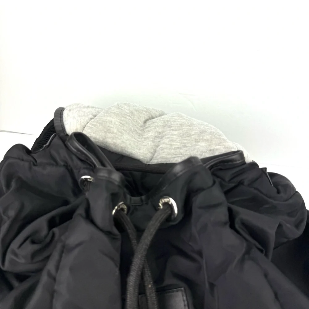 Vintage Lacoste Backpack‎ Large Black Nylon Drawstring Rucksack